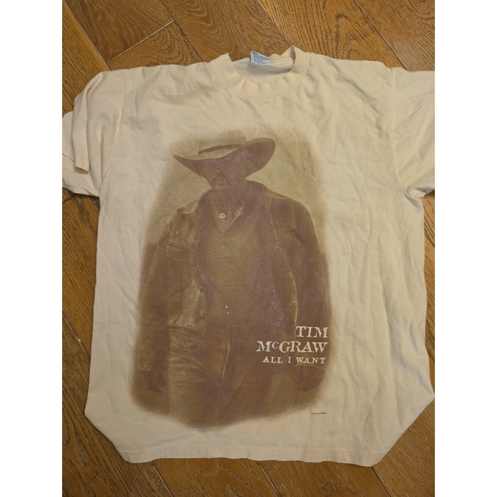 vtg 90s TIM MCGRAW ALL I WANT CONCERT T-Shirt XLARGE SINGLE A STITCH